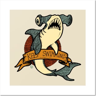 Vintage tattoo HammerShark Posters and Art